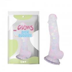 Glowing dildo on the Jelly Knight suction cup