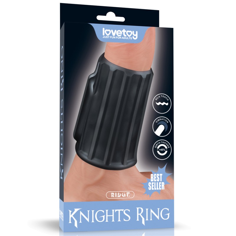 Насадка на пенис Vibrating Ridge Knights Ring Black. Артикул: IXI62109