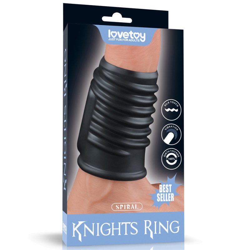 Насадка на пенис Vibrating Spiral Knights Ring Black. Артикул: IXI62111