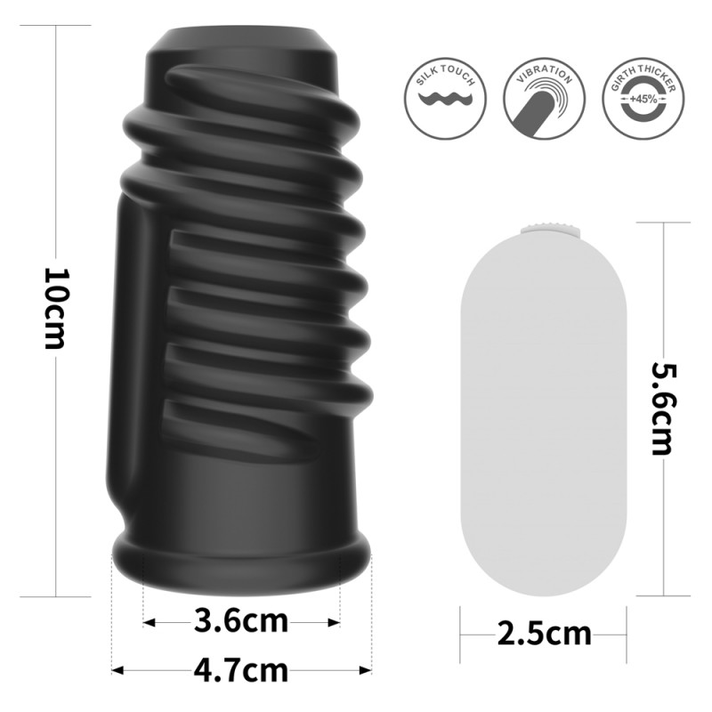 Насадка на пенис Vibrating Spiral Knights Ring Black. Артикул: IXI62111