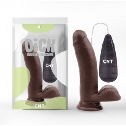 Suction cup vibrator with remote control Stud Realistic Vibrator Brown 6.7