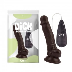 Suction Cup Vibrator with Remote Control Super Realistic Vibrating Dildo Brown