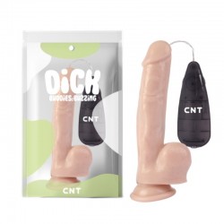 Suction cup vibrator with remote control Stud Realistic Vibrating Dong Flesh 8.2