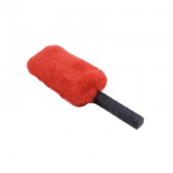 Reversible paddle with fur, stick and gingerbread Leather Appeal Pat Red