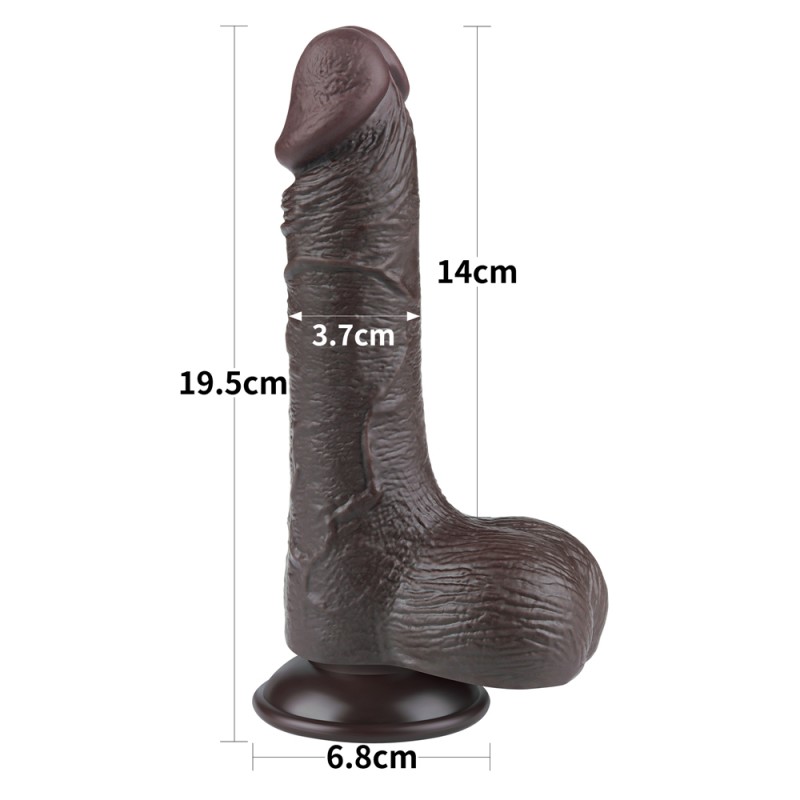 Фаллоимитаор на присоске Sliding Skin Dual Layer Dong Black 7.5. Артикул: IXI62299