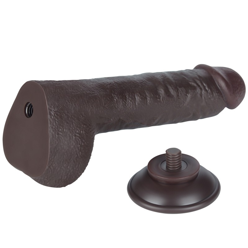 Suction cup dildo Sliding Skin Dual Layer Dong Black 9.5. Артикул: IXI62306