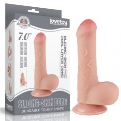 Dildo with skin on a sucker Sliding Skin Dual Layer Dong Flesh 7.0