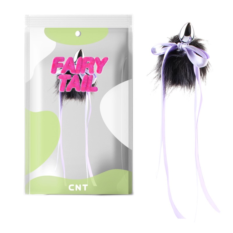 Анальная пробка с пушистим хвостом Detachable Furry Metal Plug Black. Артикул: IXI62326