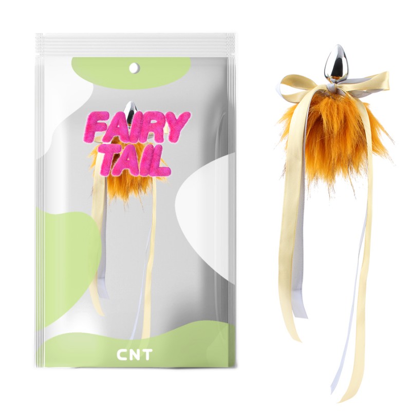 Butt Plug with Furry Tail Detachable Furry Metal Plug Yellow. Артикул: IXI62327