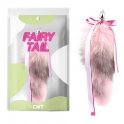 Анальная пробка с пушистым хвостом Detachable Fluffy Fox Tail Plug Pink 18.5