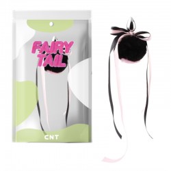 Анальная пробка с пушистым хвостом Cute Heart Fluffy Plug with Tail Black&Pink по оптовой цене