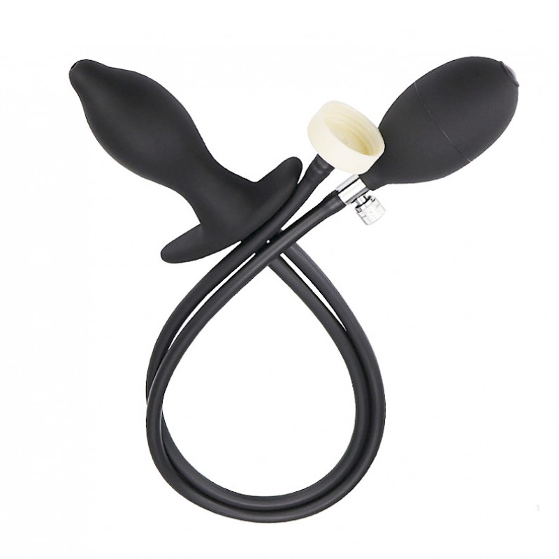 Анальная пробка с помпой Silicone Irrigation Inflatable Butt Plug. Артикул: IXI62407