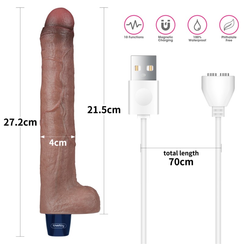 Мультискоростной вибратор Real Softee Rechargeable Silicone Vibrating Dildo 10.5. Артикул: IXI62410