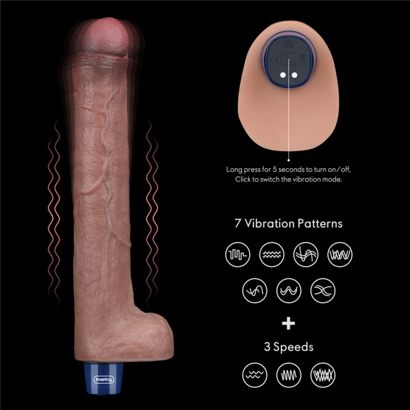 Мультискоростной вибратор Real Softee Rechargeable Silicone Vibrating Dildo 10.5. Артикул: IXI62410