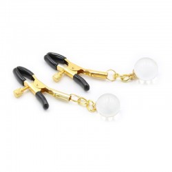 Nipple Clamps with Clear Ball Nipple Golden Toys