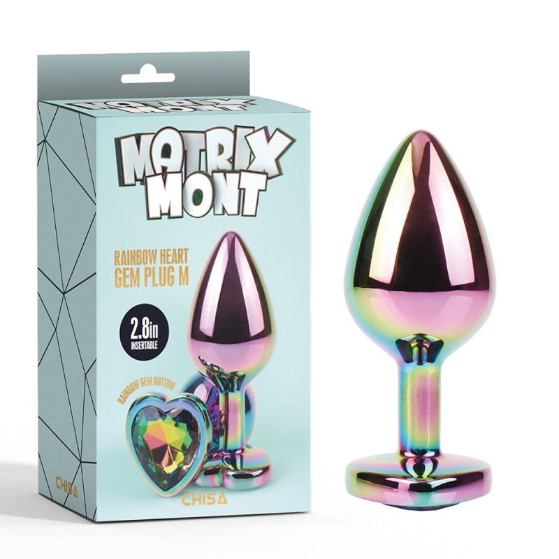 Анальная пробка Matrix Mont Rainbow Heart Gem Plug Medium. Артикул: IXI62433