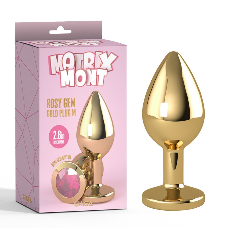 Анальная пробка Rosy Gem Gold Plug Medium. Артикул: IXI62443