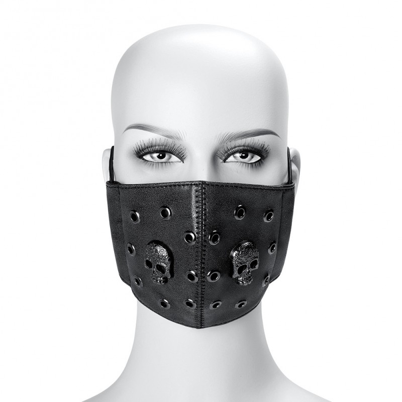 Маска унисекс в стиле стимпанк с черепами и заклепками Punk Rock Gothic. Артикул: IXI62451