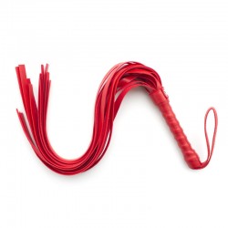 Плеть с рукояткой для ролевых игр Flirt Whip Bound Leather Red