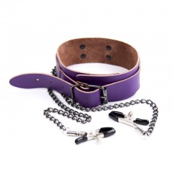 Factory wholesale custom leather neck clip clip chain black couple toy female apparatus Mimi clip