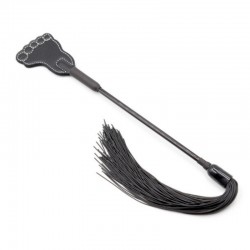 Whip and Spanker Darkness Crop and Flogger Black Fetish Bdsm