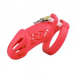 Chastity belt for men Silicone Chastity Cage Red Standard