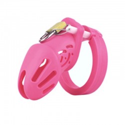 Chastity belt for men Silicone Chastity Cage Pink Small