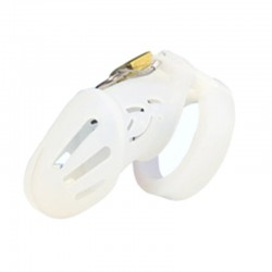 Chastity belt for men Silicone Chastity Cage White Small