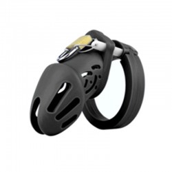 Chastity belt for men Silicone Chastity Cage Black Small