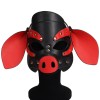     Leather Pig Mask Black and Red