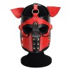   Puppy Face Leather Dog Mask Red