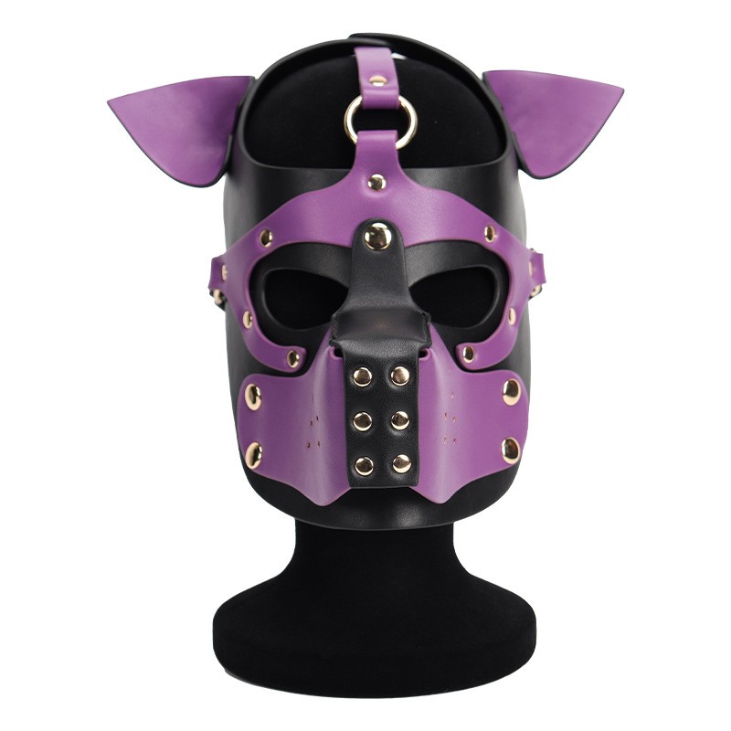 Neoprene Puppy Face Leather Dog Mask Purple. Артикул: IXI62526
