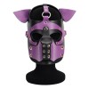   Puppy Face Leather Dog Mask Purple