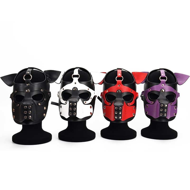 Neoprene Puppy Face Leather Dog Mask Purple. Артикул: IXI62526