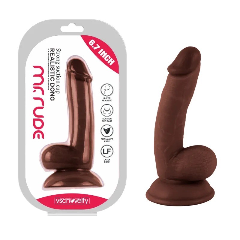 Фаллоимитатор на присоске Realistic Dong Brown Mr. Rude 6.7. Артикул: IXI62554