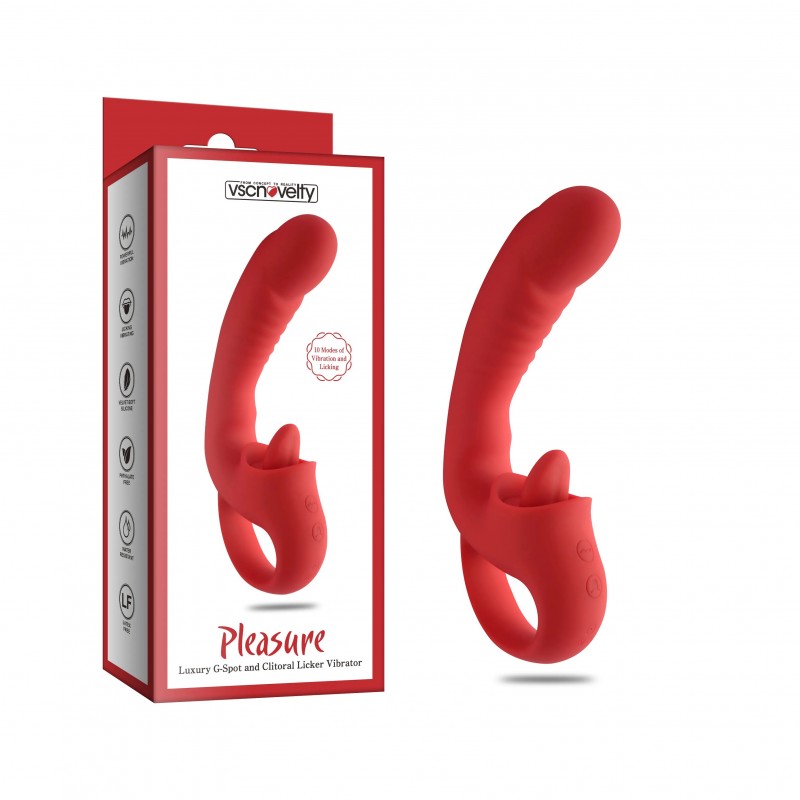 Двойной вибратор для женщин Pleasure Luxury G-Spot and Clitoral Licker Vibrator. Артикул: IXI62561