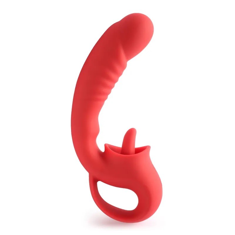Двойной вибратор для женщин Pleasure Luxury G-Spot and Clitoral Licker Vibrator. Артикул: IXI62561