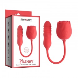 Double vaginal-clitoral vibration stimulator Pleasure Luxury Double-Ended Rose Vibrator