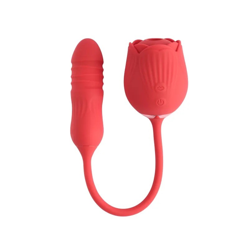 Двойной вагинально-клиторальный вибростимулятор Pleasure Luxury Double-Ended Rose Vibrator. Артикул: IXI62583