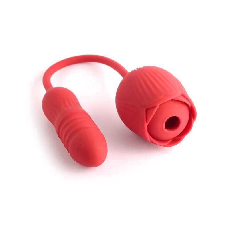 Двойной вагинально-клиторальный вибростимулятор Pleasure Luxury Double-Ended Rose Vibrator. Артикул: IXI62583