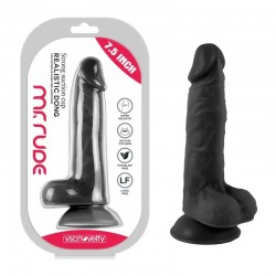 Realistic Dong Black Mr. Suction Cup Dildo Rude 7.5