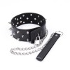 Collar with spikes and leash Bdsm Collar Black Collar with spikes and leash Bdsm Collar Black