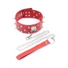 Collar with spikes and leash Bdsm Collar Red