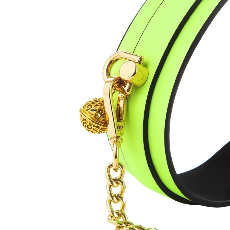 Collar with leash Glow in the Dark Leather Green Collar. Артикул: IXI62631