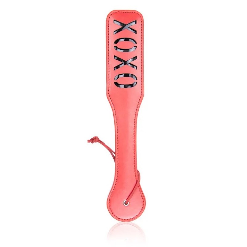 Шлепалка с удобной рукояткой Leather Whips XOXO Red. Артикул: IXI62641