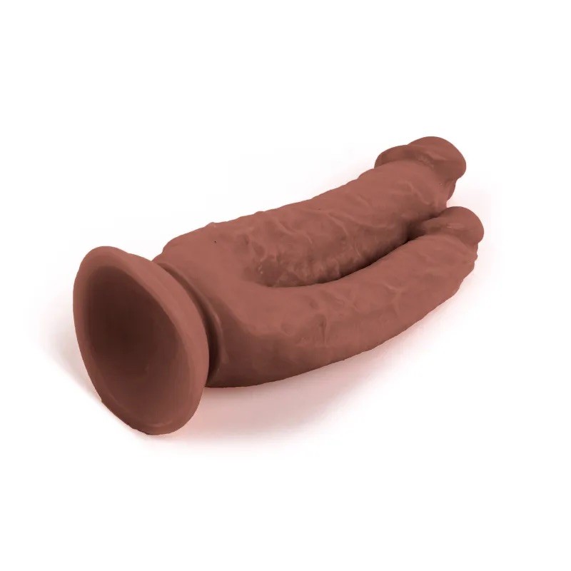 Фаллоимитатор на присоске Double Penetrator Brown Mr. Rude 8.3. Артикул: IXI62647
