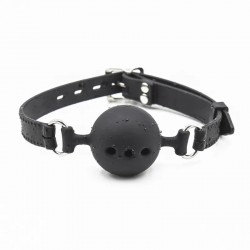 Gag with silicone ball Black