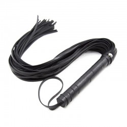 Classic black whip with Leather Whip Black handle