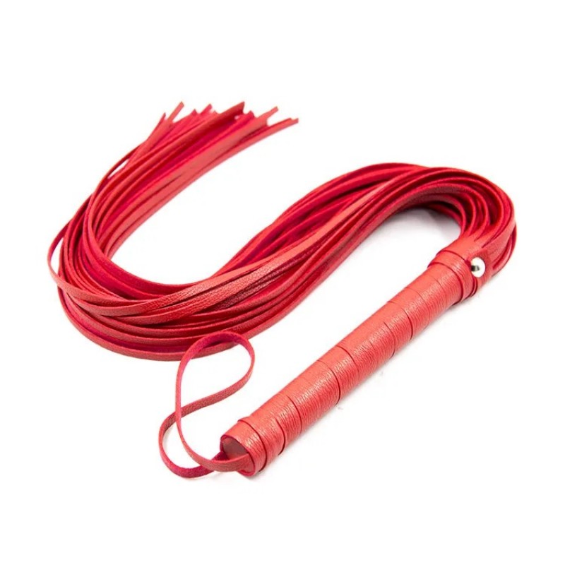 Классическая красная плеть с рукояткой Leather Whip Red. Артикул: IXI62730
