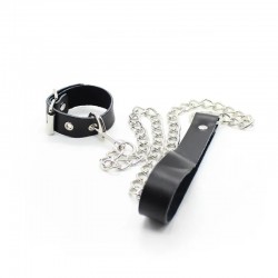 Leather leash for penis Cock Strap